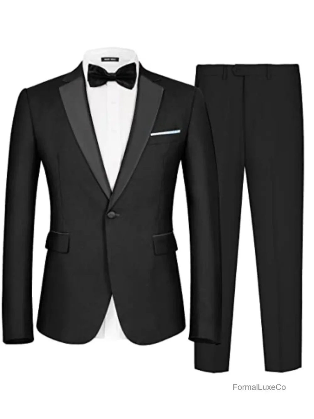 Men's 2-Piece Slim Fit Tuxedo Suit Set Notch Lapel Formal Wedding Party